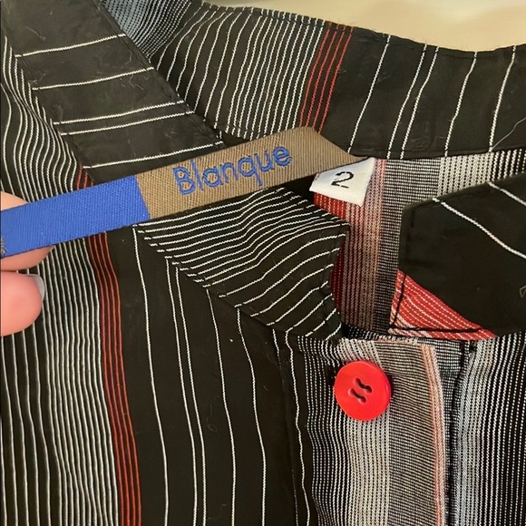 Blanque Mutlicolor Striped Boxy  Lightweight Shirt Jacket with Relaxed Fit - Picture 2 of 10